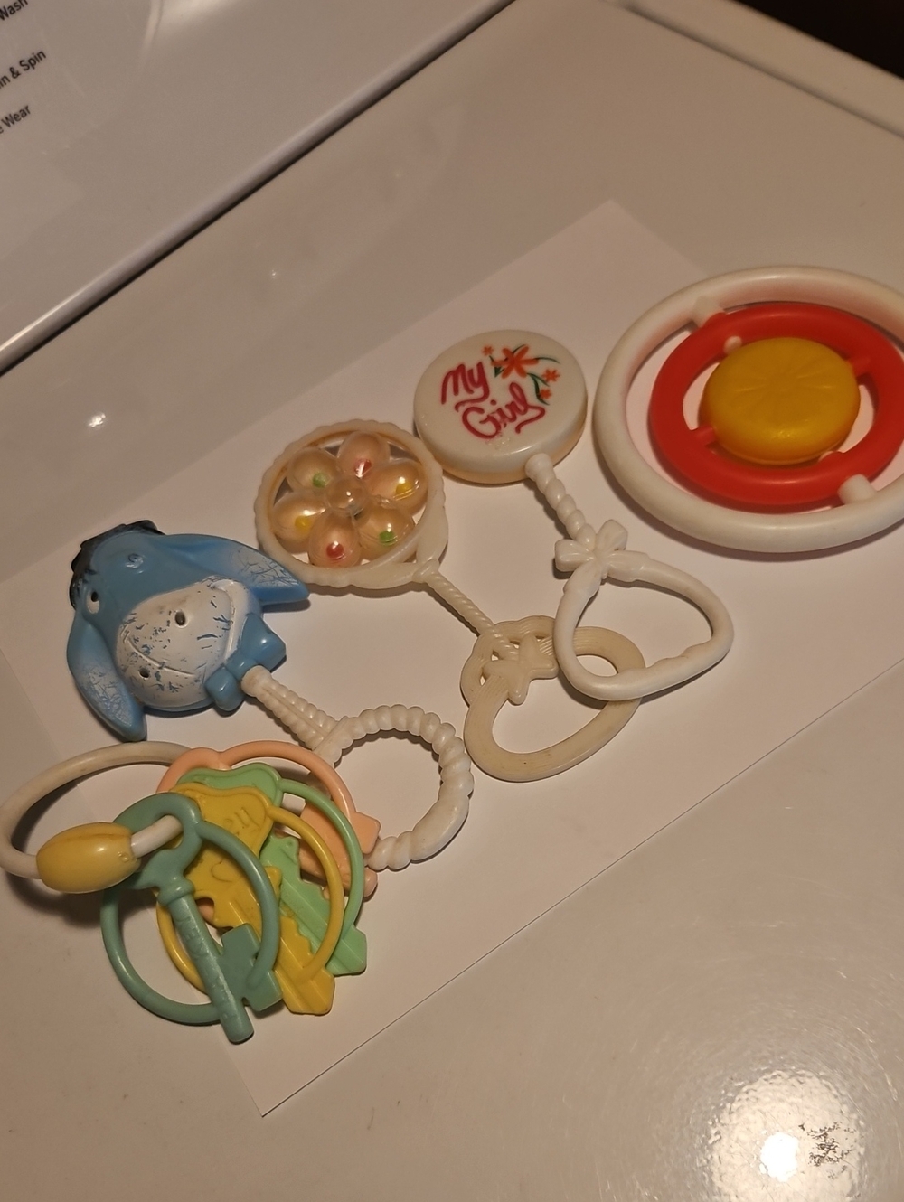 Vintage Multi-Color Baby Rattle Set 1970's Assorted Teether & Shaker Toys